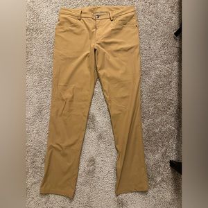 Lululemon ABC Slim pants size 34inch waist lightly worn inseam in picture.